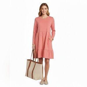 Time and Tru XL Coral Long Sleeve Sweatshirt Dress